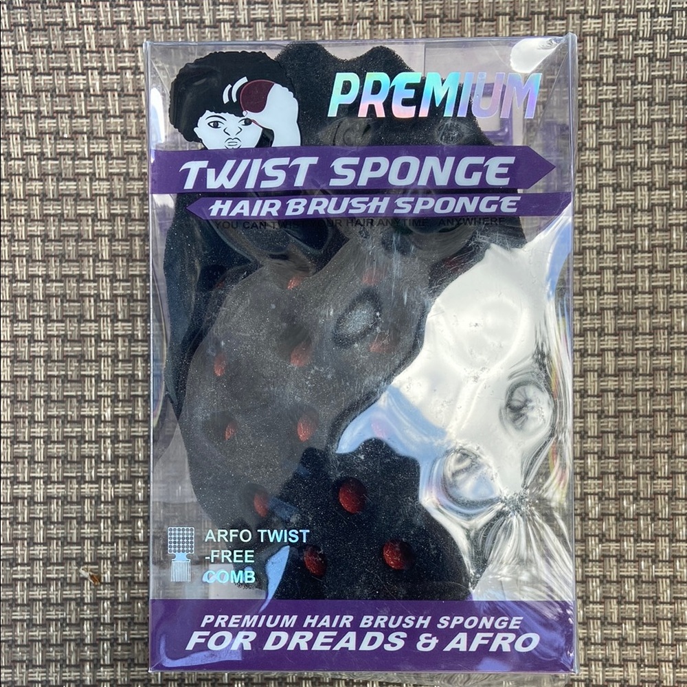 BNIB Unisex Twist Sponge Hair Brush for Curls, Dreads & Afro